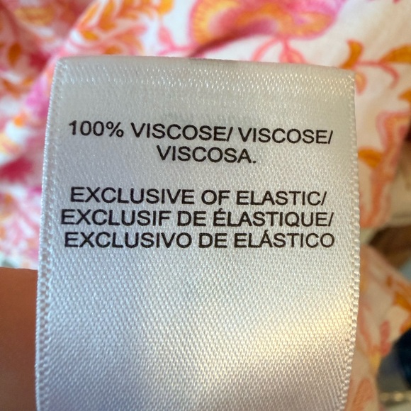 Lucky Brand Floral V Neck Blouse Pink Orange Women’s Medium - Picture 5 of 9